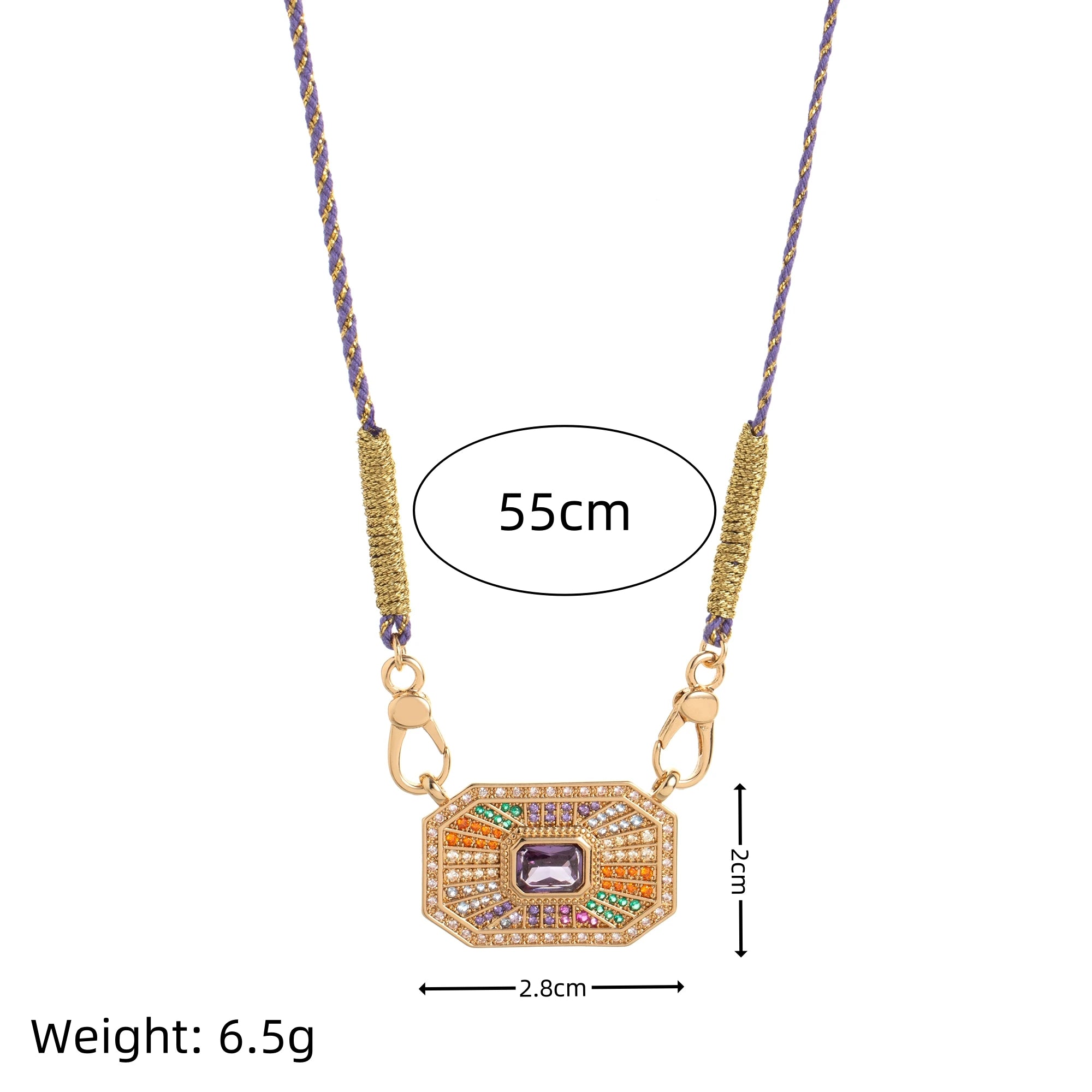 Colored Tarot Card Pendant Necklace – Gold Plated with Pink Drip Oil & Inlaid Diamonds Women’s Gift Jewelry