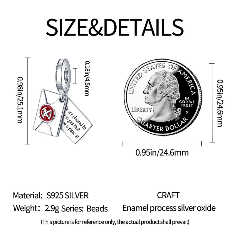 2024 Hot Sell Magician Series Pendant | 925 Sterling Silver Envelope & Owl Charm Beads for Bracelet