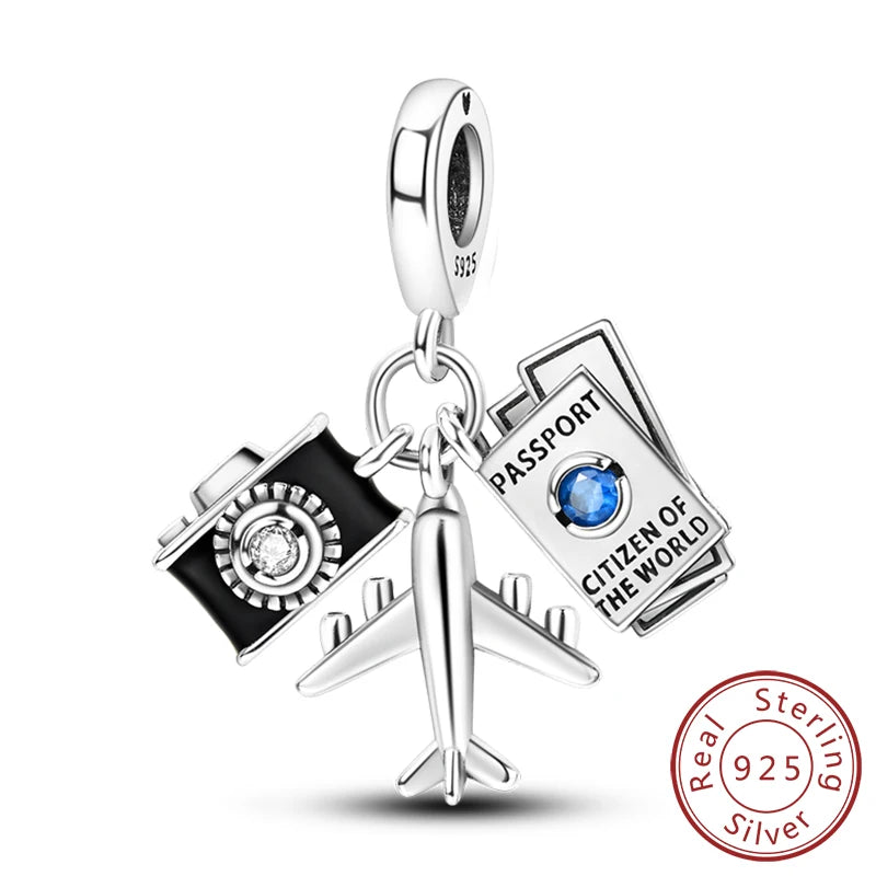 Original 925 Sterling Silver Paris Tower & Travel Charms – DIY Bracelet & Pendant Jewelry