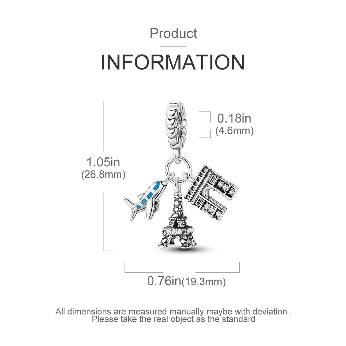 925 Sterling Silver Golden London Big Ben Charm Pendant | Travel Series Bead for Women DIY Bracelet Jewelry Gift