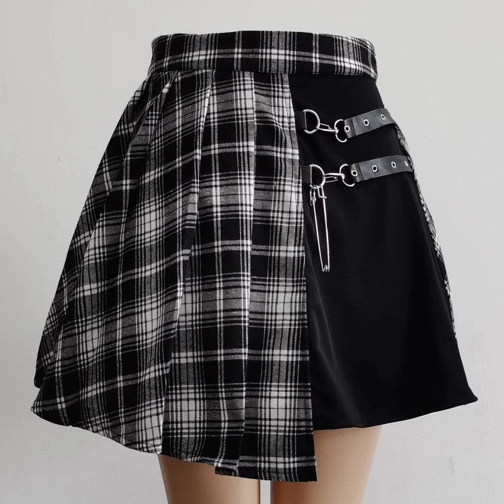 Gothic Sweet Women’s Plaid Pleated Mini Skirt – High Waist Chic Kawaii Summer Casual Skirt 🌿✨