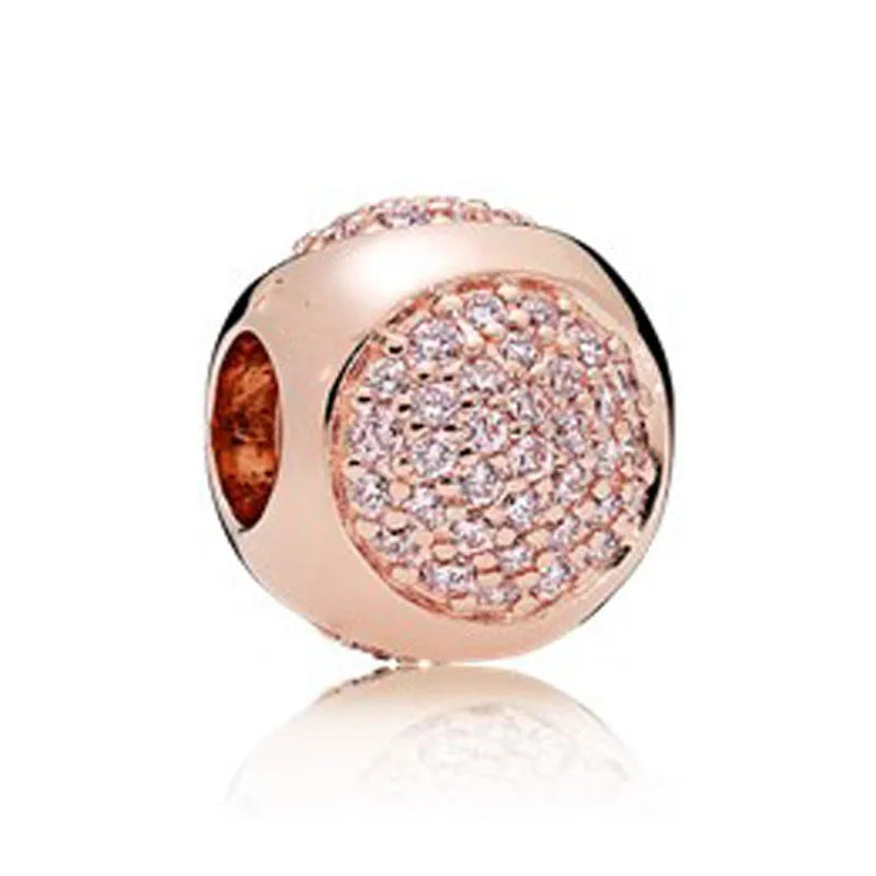 925 Sterling Silver Rose Gold Rabbit & Eiffel Tower Charm | Fit Original European Bracelet DIY Jewelry