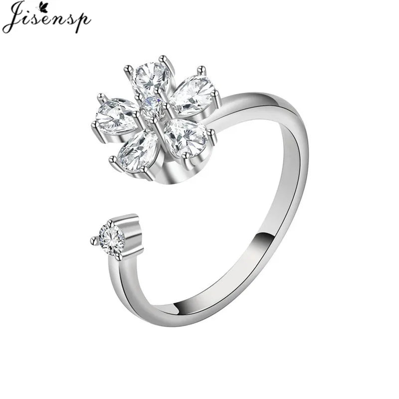 Luxury Fashion Fidget Spinner Ring | Crystal Planet & Butterfly Finger Ring for Women, Anti-Stress Jewelry