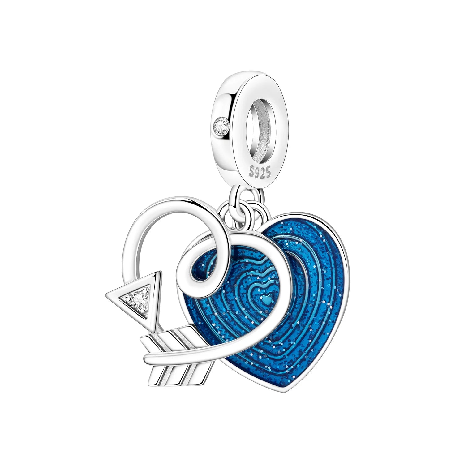 925 Sterling Silver Blue Star Compass Charm Pendant | Fit Bracelet DIY Jewelry Gift for Women