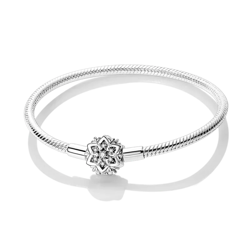 925 Silver Bracelet 17–20CM with Butterfly, Flower, Cat, Shell, Moon & Starfish Charms – DIY Birthday Jewelry Gift