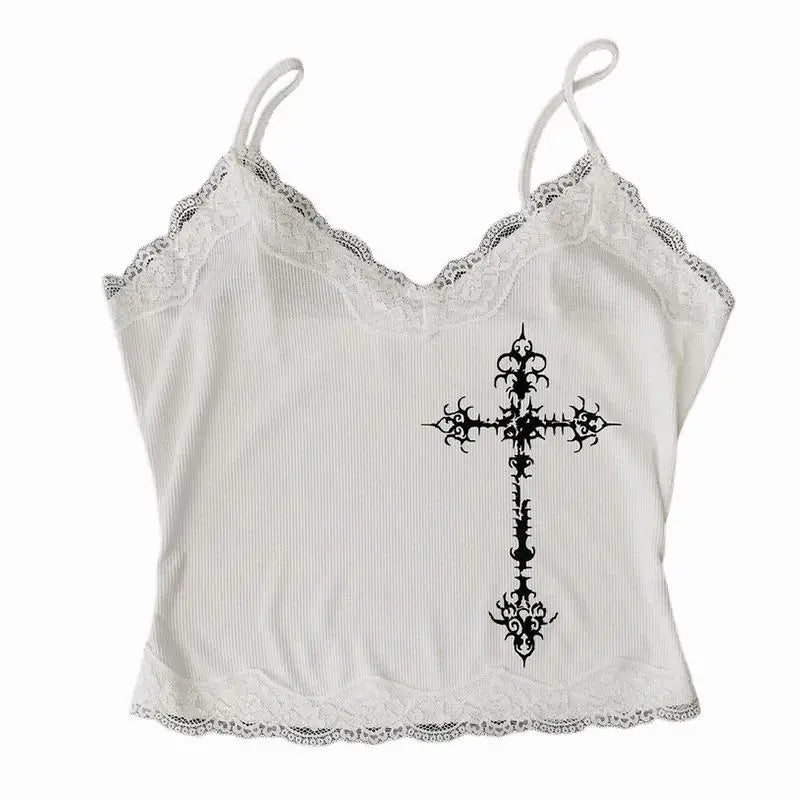 2025 Summer Women’s Floral Halter Lace Blouse – Vintage Sexy Slim Fit Korean Fashion Top