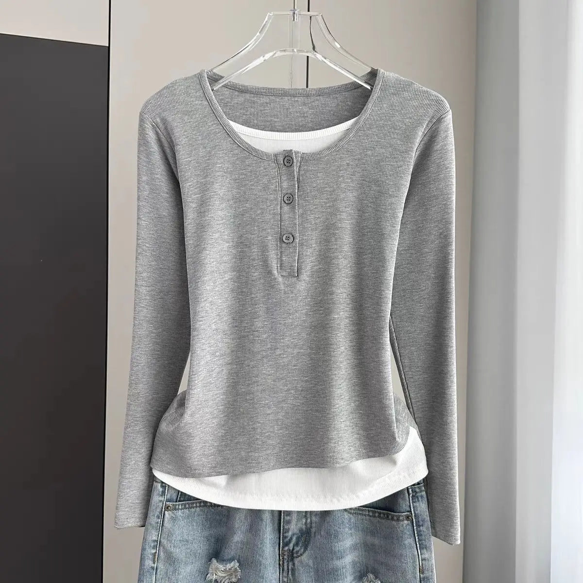 Women’s Loose Long Sleeve T-Shirt – Thin Base Layer Inner Wear | Casual Basic Top for Spring, Summer & Autumn