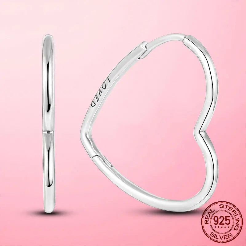 925 Sterling Silver Double Band Pave Hoop Earrings – Women’s Fashion Silver Jewelry