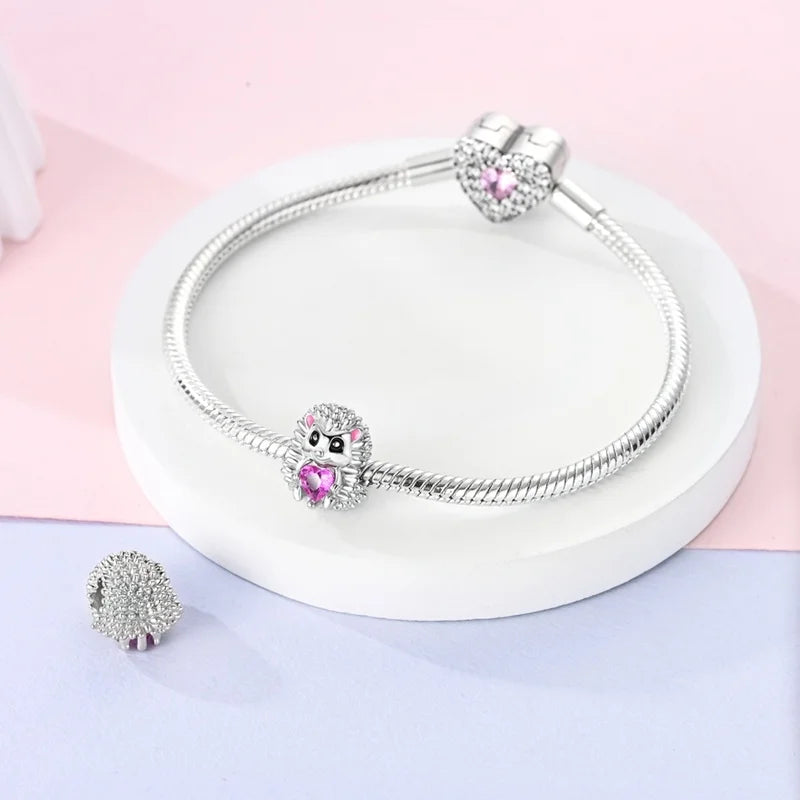 Cute Pet Kitten Puppy Sheep Charms | Fit 925 Original Pandora Bracelets | Colorful Zircon Beads DIY Jewelry Gift