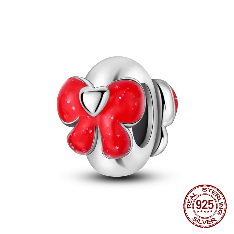 925 Sterling Silver Red Series Charms | Heart, Car & Strawberry Dangle Beads for Original Bracelet DIY Jewelry