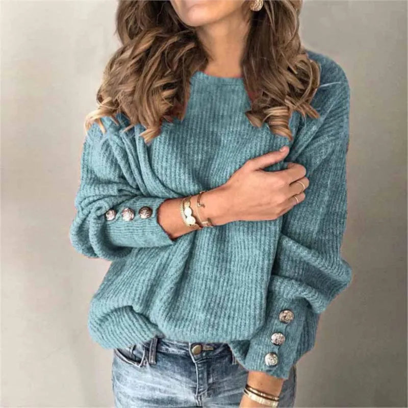 Women’s Knitted Turtleneck Sweater | Fall Winter Warm Loose Pullover | Plus Size Solid Long Sleeve Jumper 2024