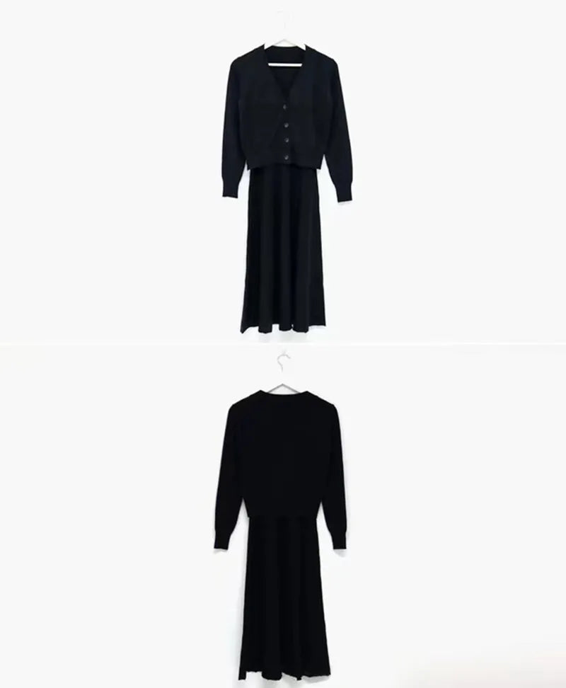Autumn Winter New Slim Fit Strap Dress – Casual Versatile Long Sleeve Maxi Skirt | Elegant Polyester Fiber Outerwear Dress