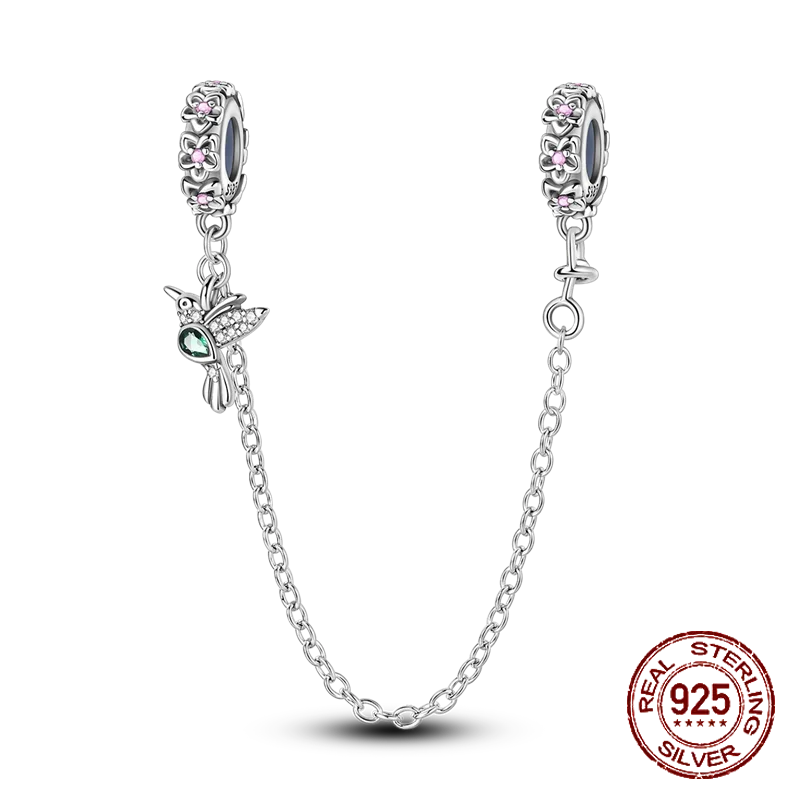 925 Sterling Silver Blue Series Charm | Dragonfly, Butterfly, Bird & Pansy Flower Pendant for 4MM Bracelet