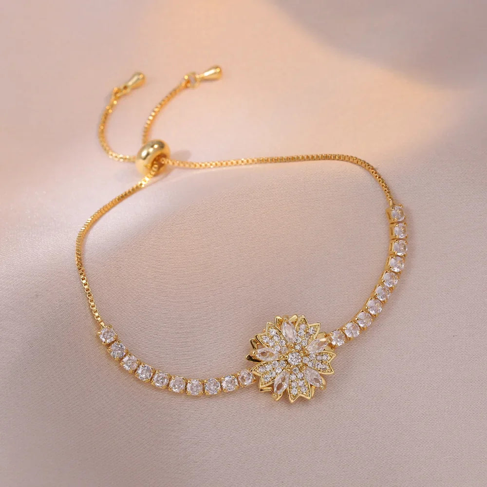 Multicolor Heart Charm Bracelet 💖 Titanium Steel Rhinestone Jewelry