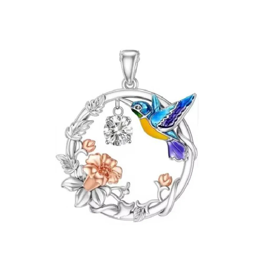 New 925 Sterling Silver Hummingbird & Swallow Pendant Charm | Bird Bead for Original European Bracelet DIY Women’s Jewelry