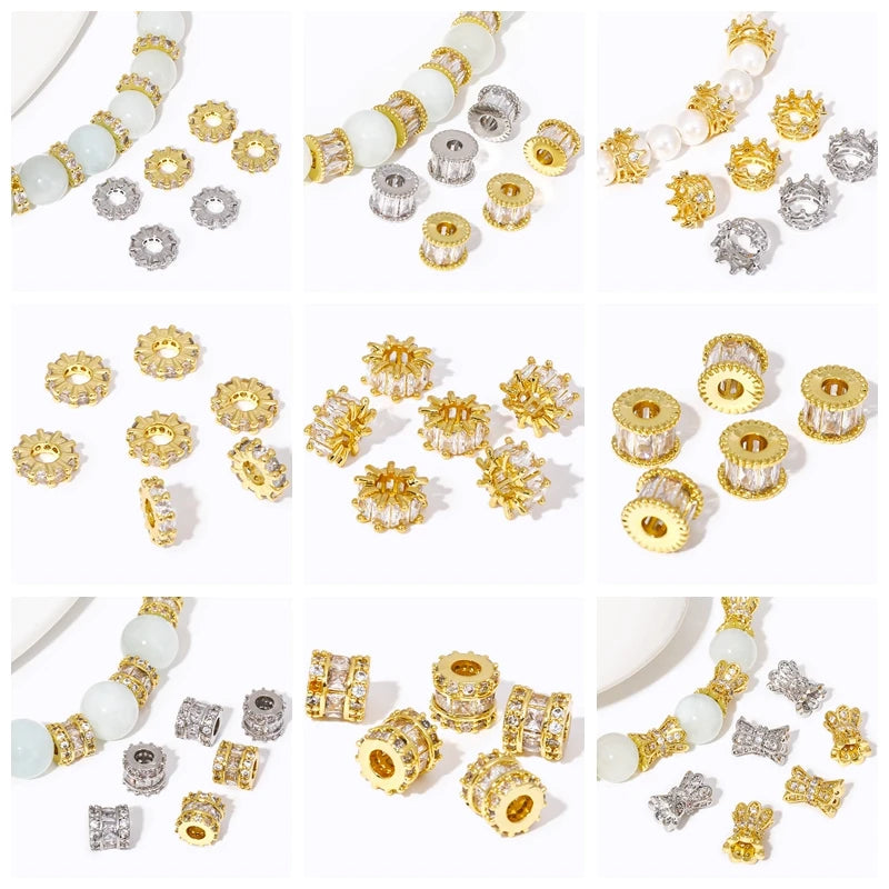 18K Gold Plated Flower Spacer Beads – Brass Bead Separators for Jewelry Making & DIY Crafts
