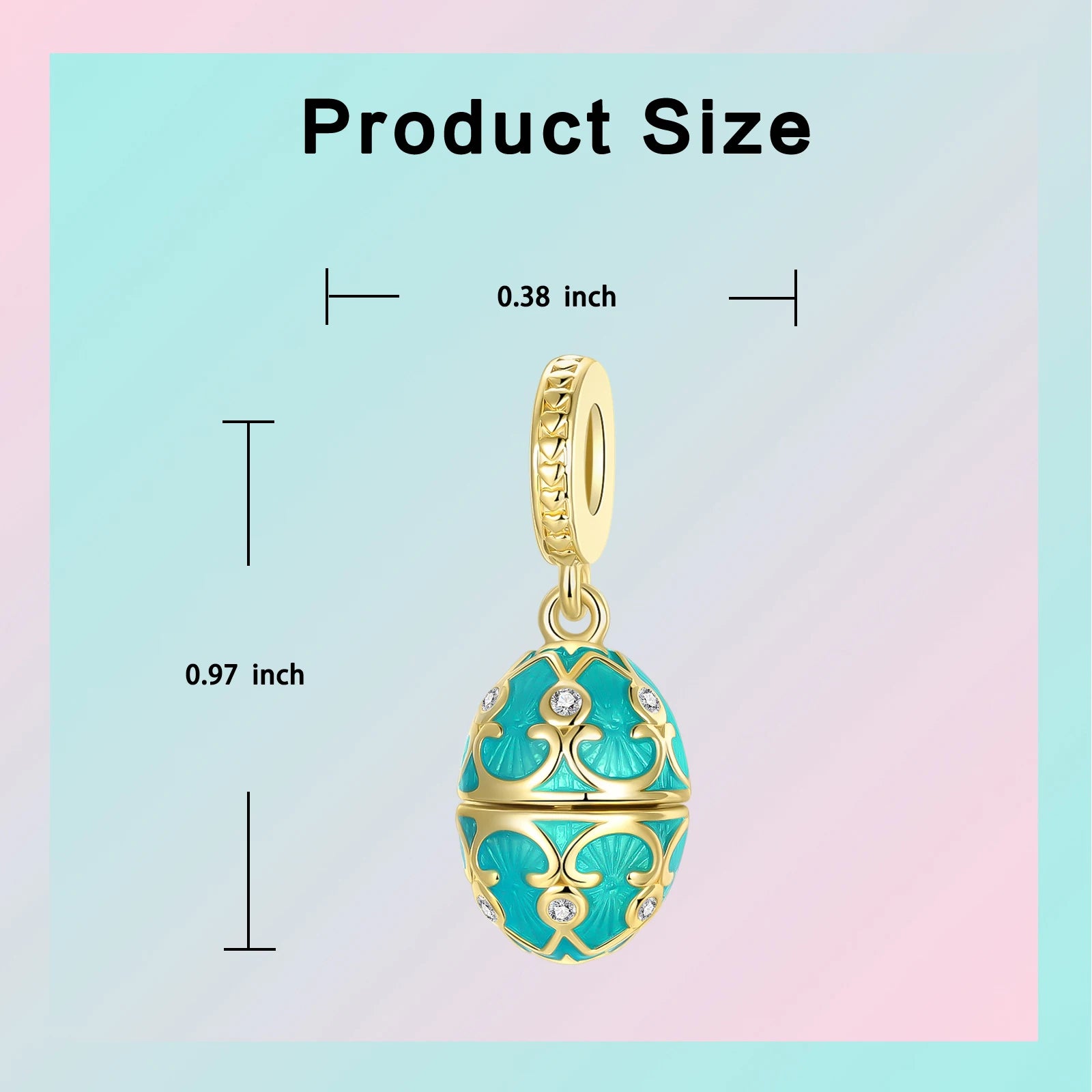 925 Sterling Silver Easter Egg Pendant Charm – DIY Bracelet Jewelry for Women