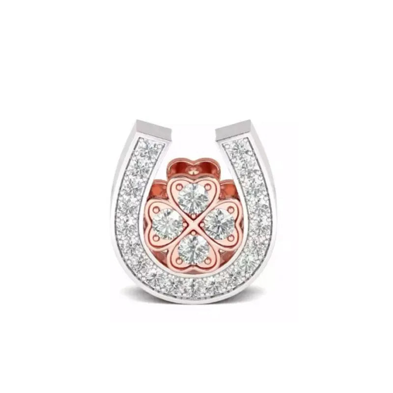 925 Sterling Silver Rose Gold Rabbit & Eiffel Tower Charm | Fit Original European Bracelet DIY Jewelry