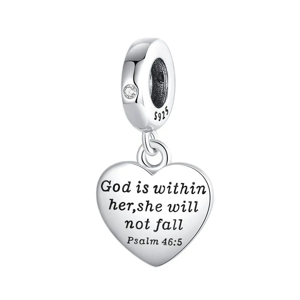 2025 Hot Sale 925 Sterling Silver Religious Bible Heart Charm | Fit Pandora Bracelet & Necklace DIY Jewelry