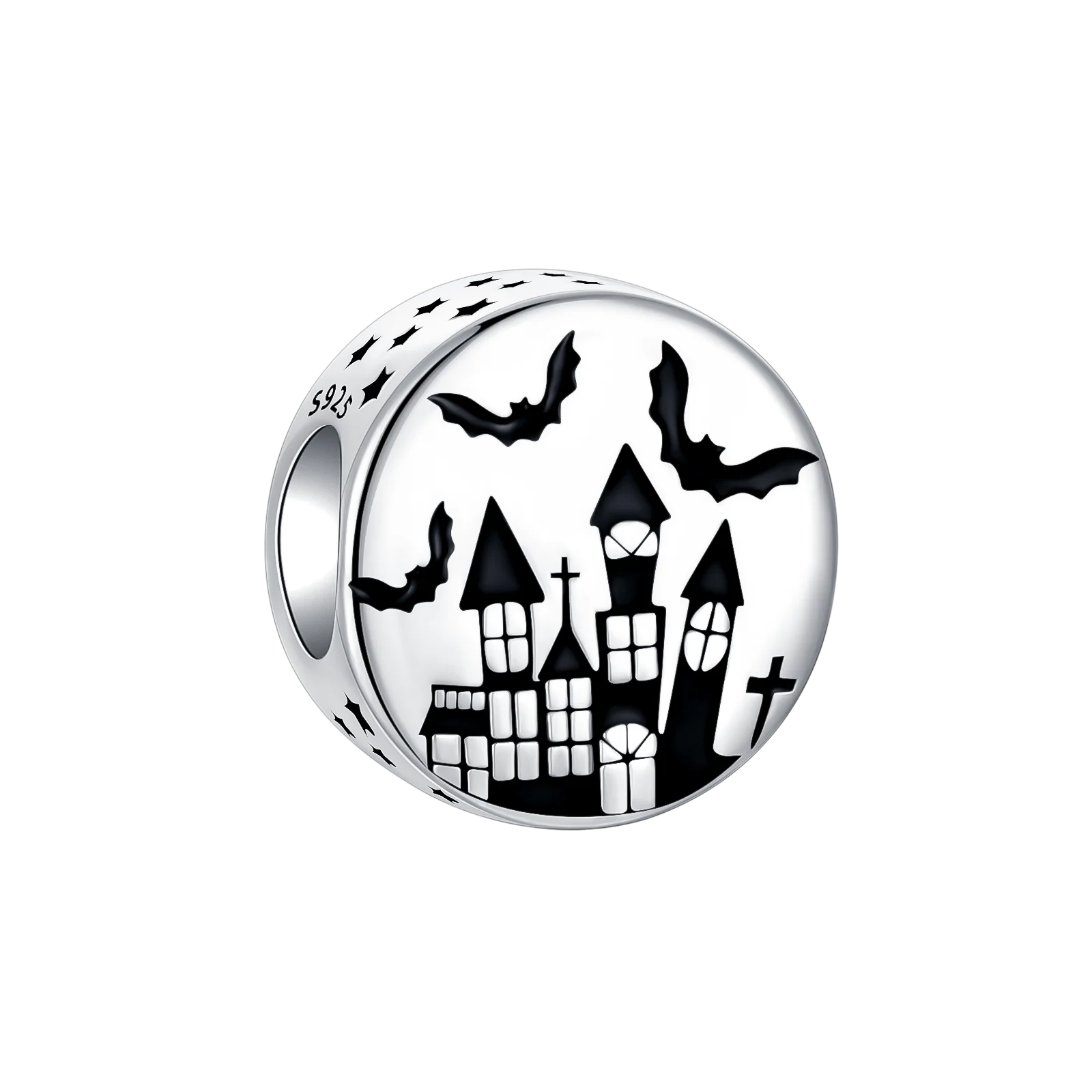 Original 925 Sterling Silver Horror Charms – Nun, Grim Reaper & Poison Apple Pendants for DIY Bracelet