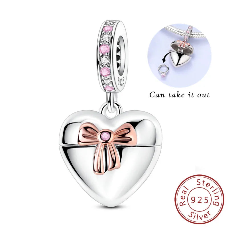 925 Sterling Silver Ballet Shoes & Perfume Bottle Charms | Bow Beads Fit Original Bracelet Pendant DIY Fine Jewelry for Women