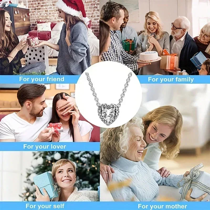 New 925 Sterling Silver Heart Jewelry Set | Pink, Red & Rainbow Earrings, Rings, Necklaces Gift Collection