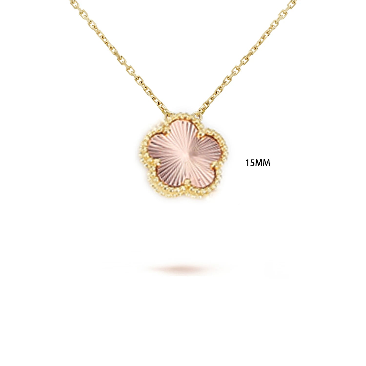 7 Colors Five-Leaf Flower Pendant Necklace Natural Stone Clover Choker Chain for Women