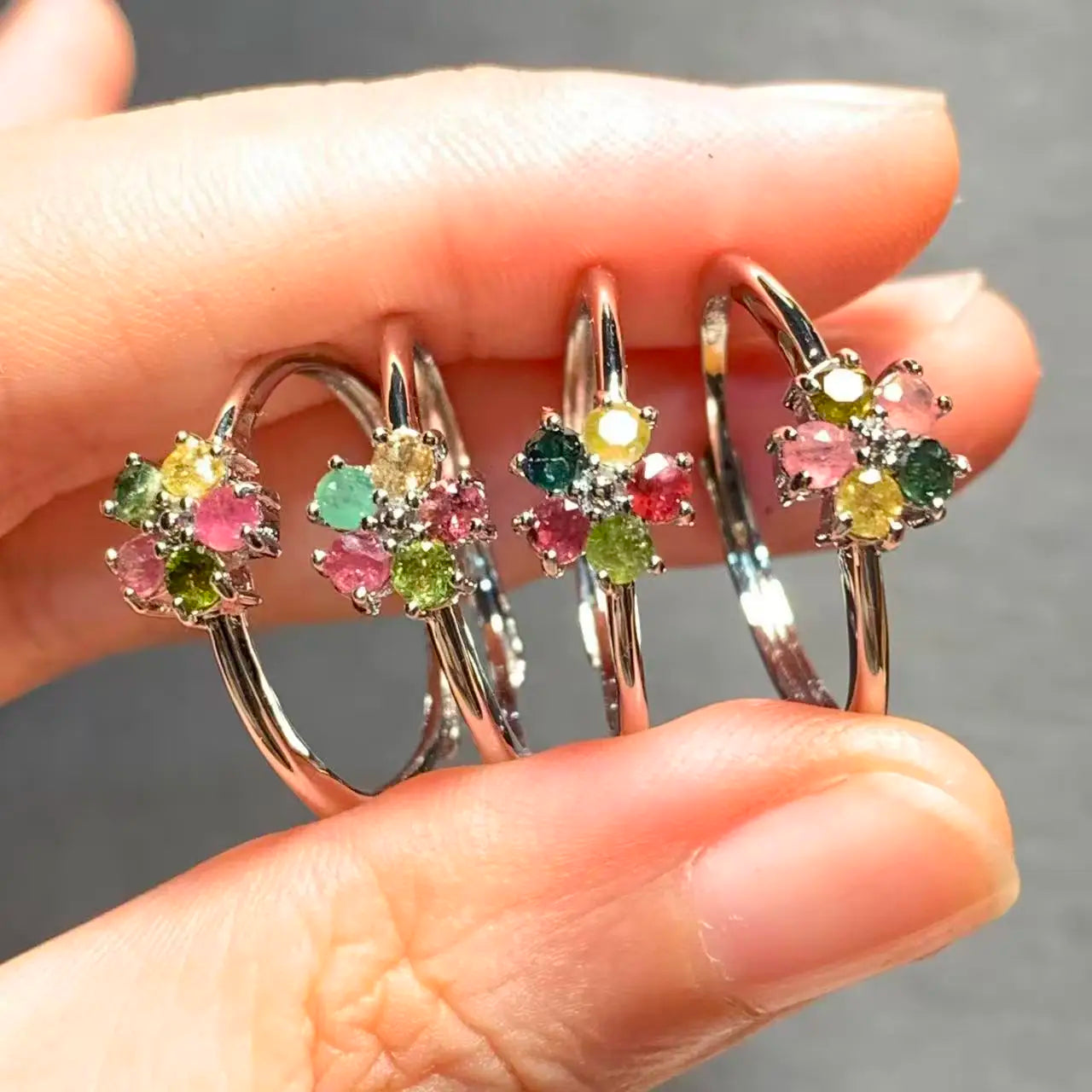 New Arrival Natural Tourmaline Stone Ring – Elegant Copper Jewelry Gift for Women