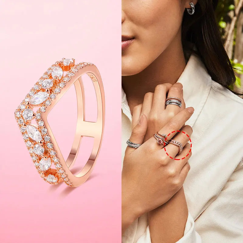 925 Silver Stackable Infinite Heart Daisy Flower Ring for Women | Sterling Silver Brand Jewelry Gift