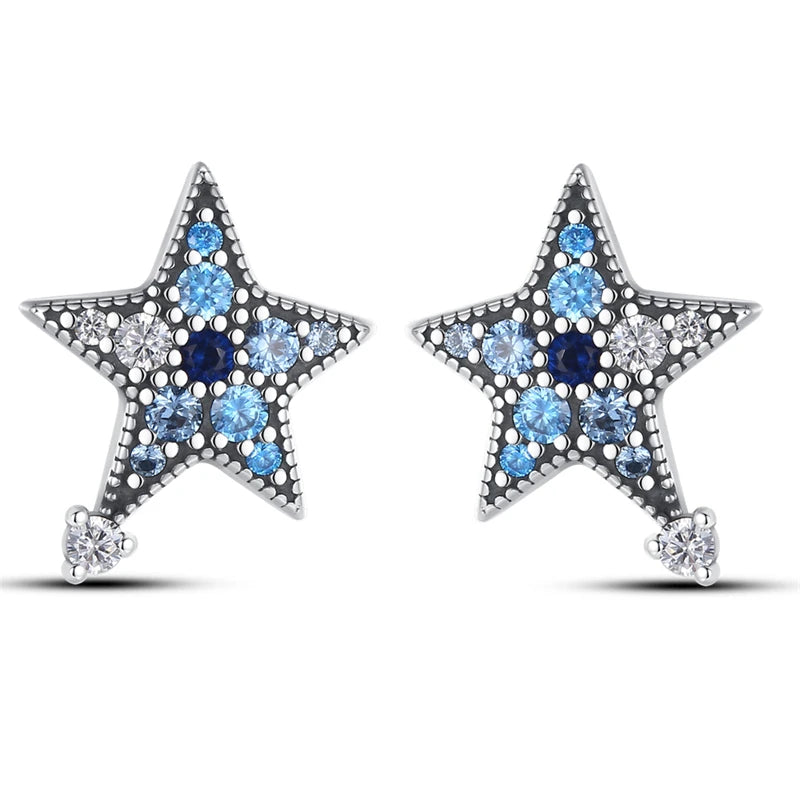 925 Sterling Silver Glowing Starfish & Shell Earrings | Fashion Jewelry for Women
