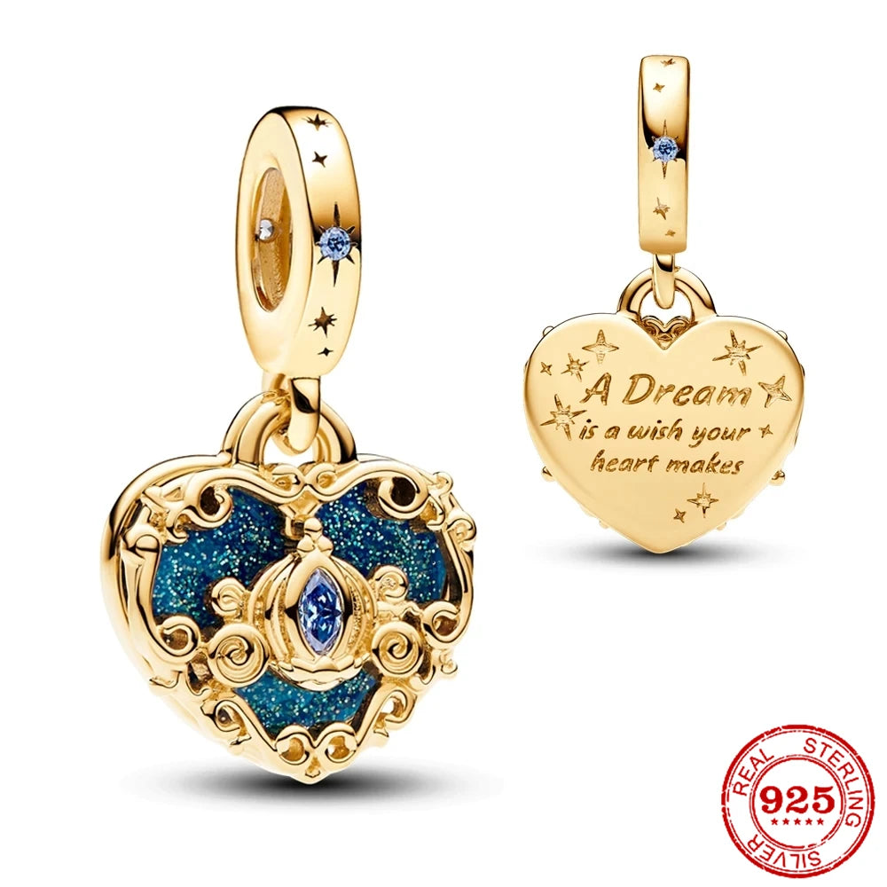 2024 Disney 925 Sterling Silver Mickey Murano Glass Beads | Fit Original Bracelet Necklace DIY Women Jewelry Gift