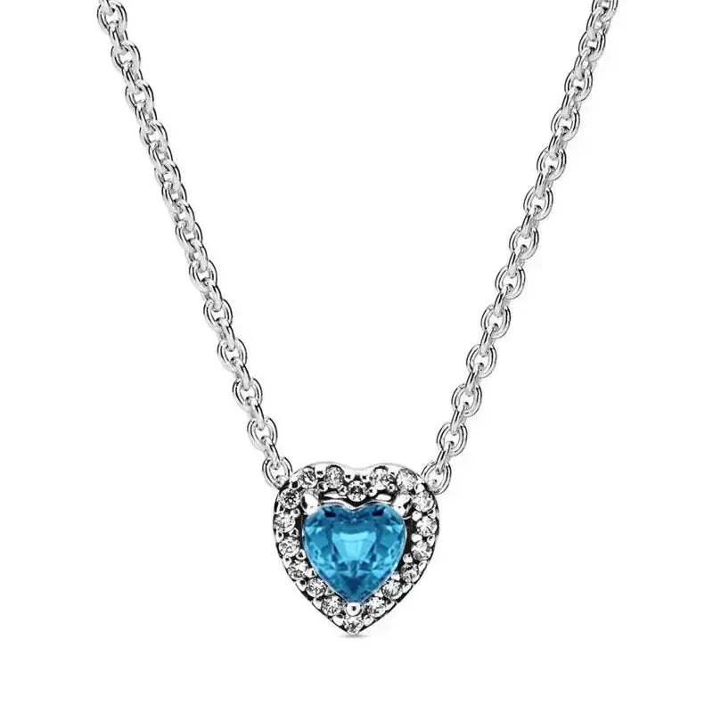 925 Sterling Silver Dazzling Round Bow Heart Necklace | Simple Elegant Charm Jewelry Gift for Women