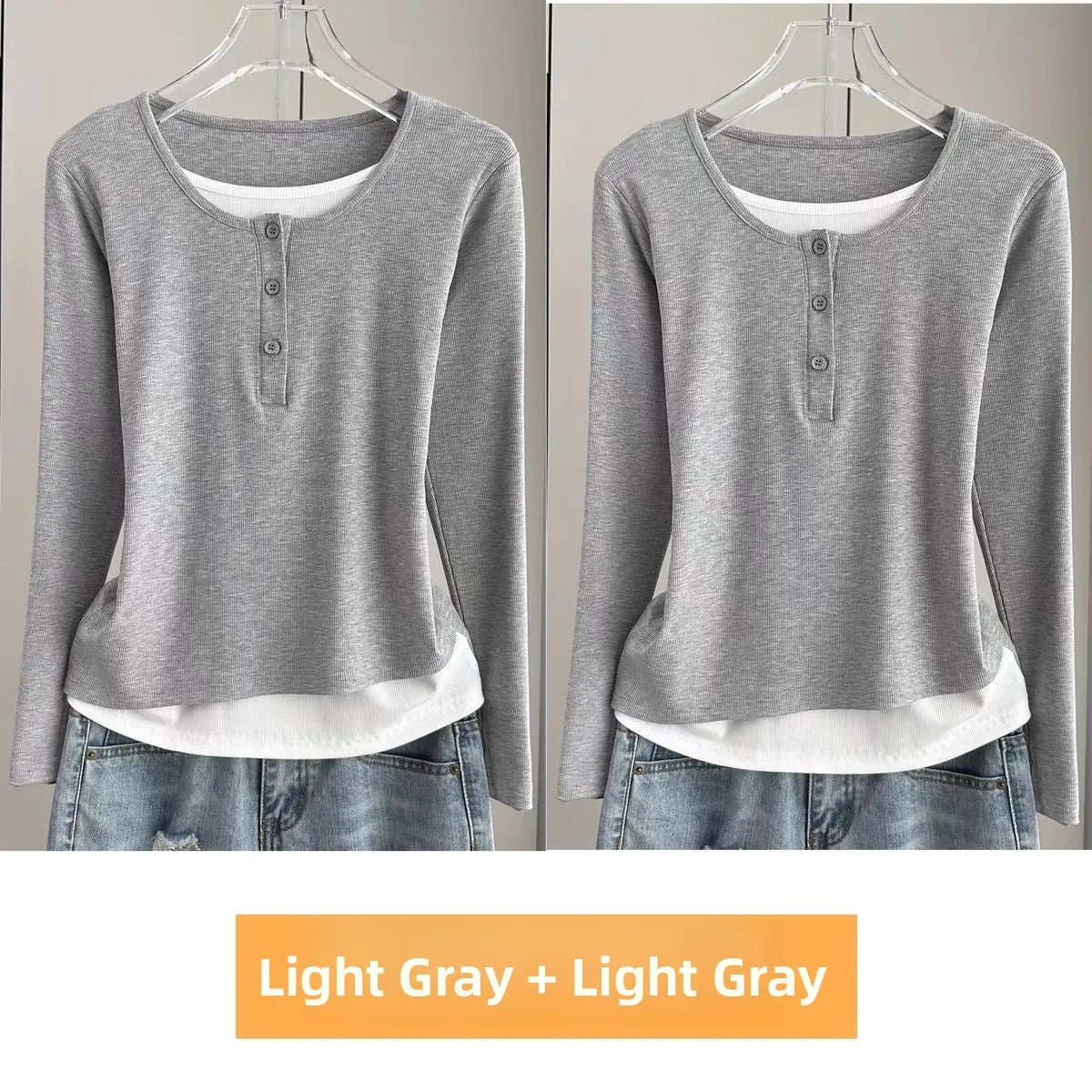 Women’s Loose Long Sleeve T-Shirt – Thin Base Layer Inner Wear | Casual Basic Top for Spring, Summer & Autumn