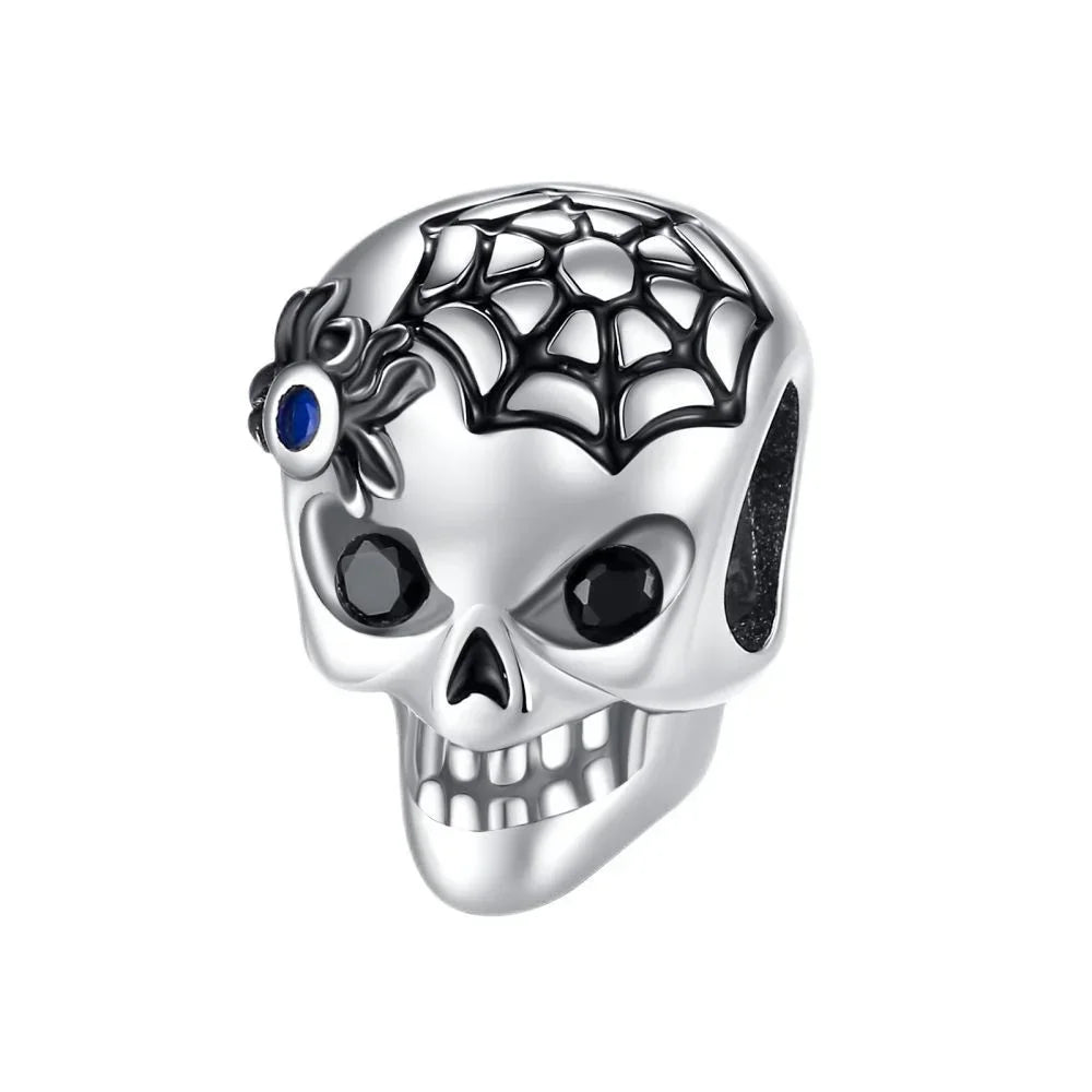 Original 925 Sterling Silver Halloween Charms | Pumpkin, Skull, Witch & Ghost Beads for Earrings, Pendants, Bracelets & Necklaces