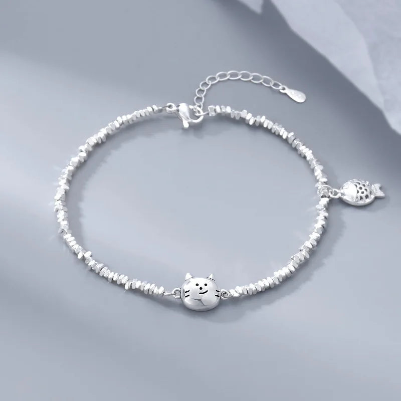 925 Sterling Silver Crushed Silver Bracelet – Irregular Jewelry for Women & Girls