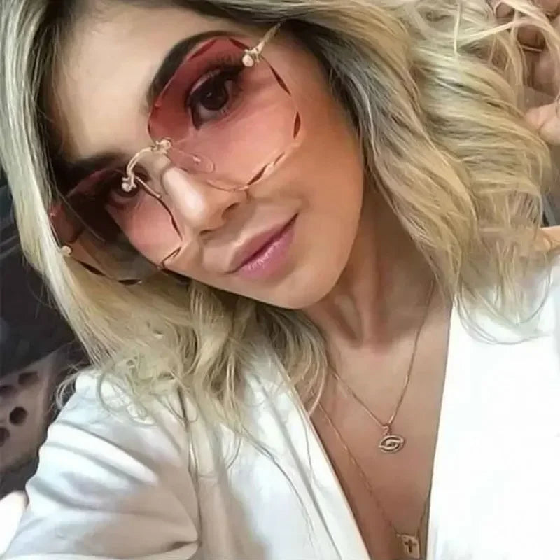 2024 New Rimless Women's Sunglasses – Fashion Gradient Lenses with Alloy Legs | Classic Designer UV400 Sun Shades