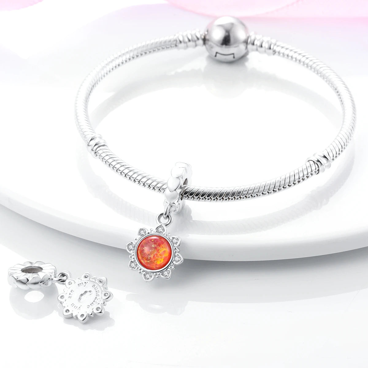 Silver Plated Colorful Glowing Moon & Stars Rainbow Dangle Charms | Fit Original Bracelet & Necklace | Women’s Jewelry Beads