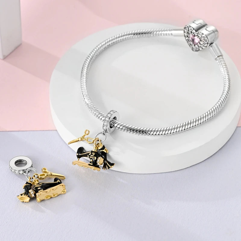 925 Sterling Silver Funny Playable Charms Beads | Smart Watch Tarot Bike Travel Dangle Fit Pandora Bracelet DIY Jewelry