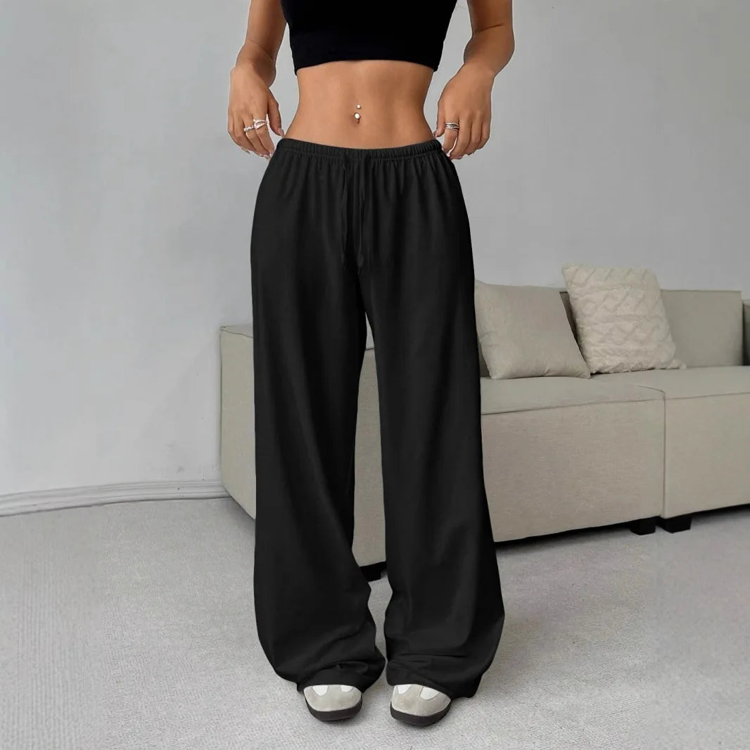Elegant High Waist Baggy Pants | Women’s Loose Drawstring Wide Leg Sweatpants | Casual Streetwear Trousers