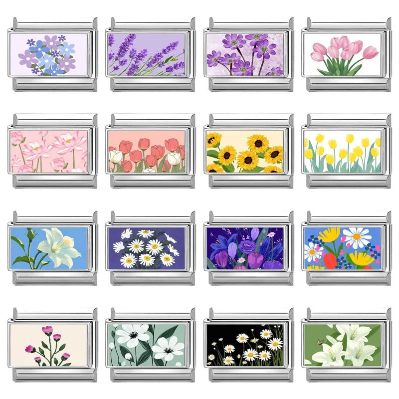 2025 Original Y2K Colorful Cute Cartoon Cats Dogs Italian Charm Links Fit 9mm Stainless Steel Bracelet Men Women DIY Making Gift