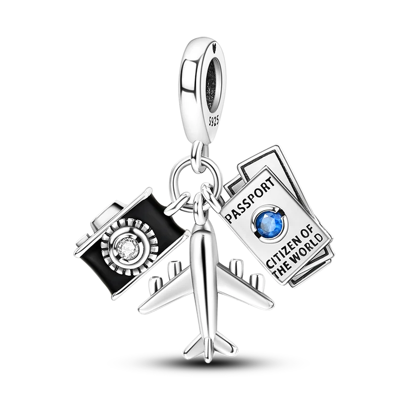 925 Sterling Silver Family Butterfly & Airplane Dangle Beads | Fit Original Charm Bracelets | DIY Women Jewelry Making