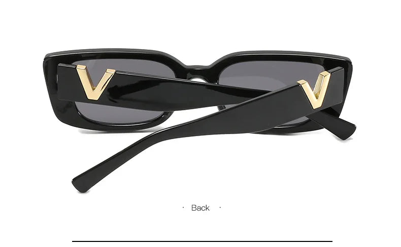 Retro Rectangle Sunglasses for Women – Brand Designer Vintage Small Frame Luxury Sun Glasses | Classic Black Square