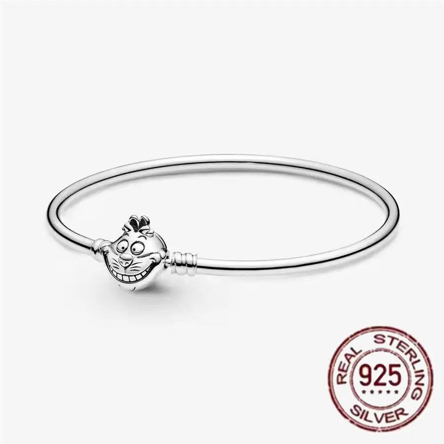 S925 Sterling Silver Crown Mickey Snake Bone Bracelet | Women’s DIY Gift