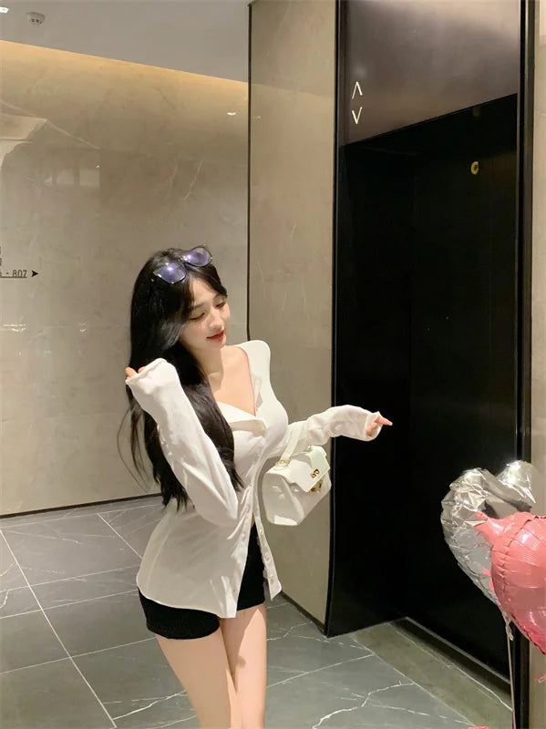 Women's Slimming Long Sleeve Cardigan | Korean Style Open Front Coat | Autumn Fashion Casual Outerwear