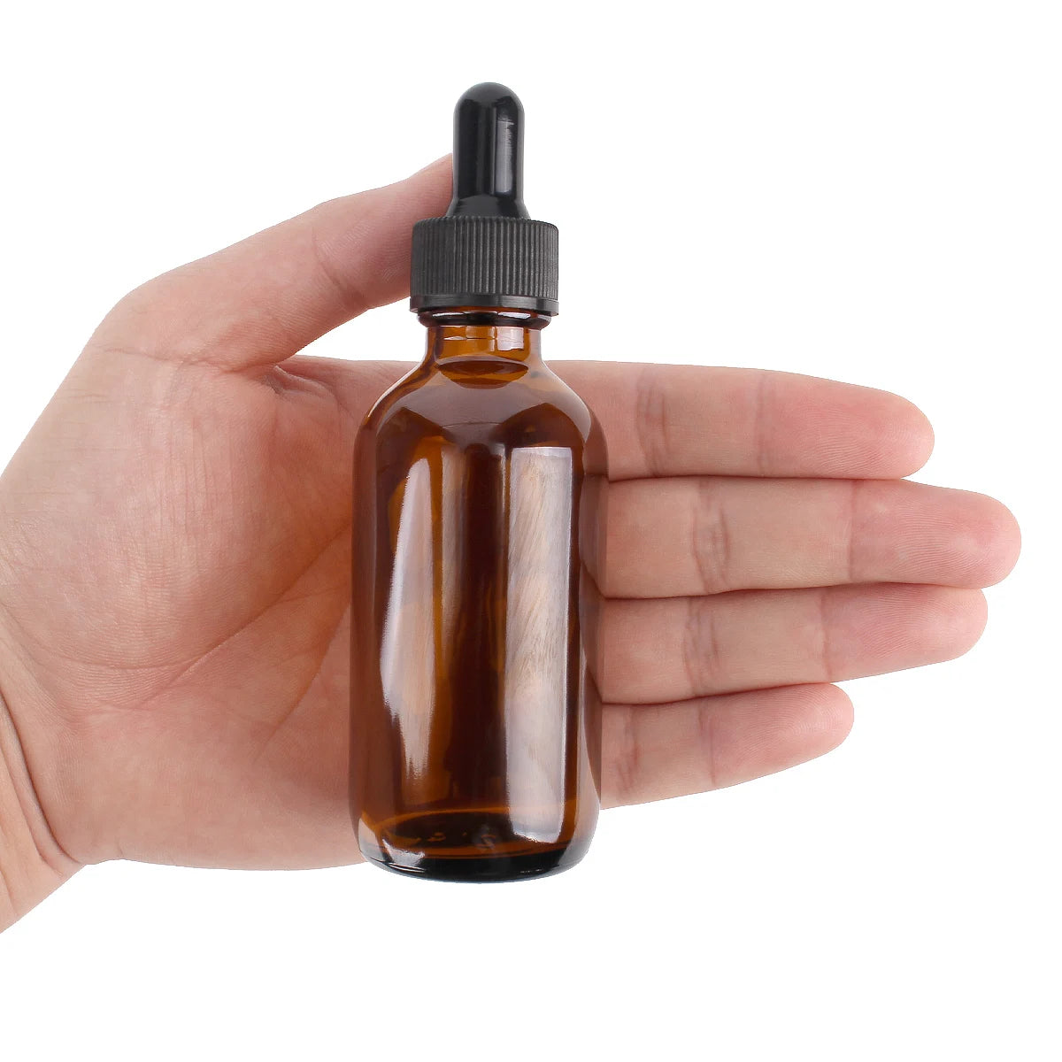 6/12/24PCS 60ML Amber Glass Dropper Bottles – Refillable Cosmetic, Perfume & Essential Oil Bottles with Glass Pipette