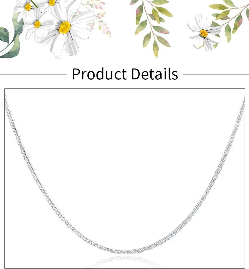925 Sterling Silver 2MM Side Chain Necklace for Men & Women – 40-75cm Wedding Party Jewelry Gift