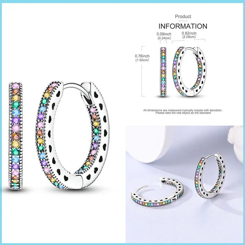 2025 925 Sterling Silver Hoop Earrings for Women | Drop Stud Fine Jewelry Engagement & Anniversary Gift