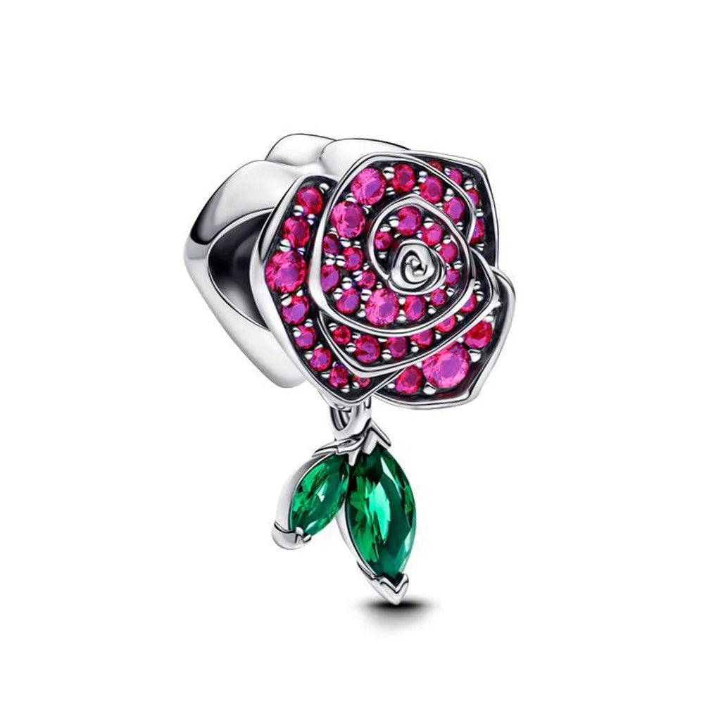 925 Sterling Silver Colorful Bow Necklace Ring Earring Set Crystal Jewelry for Women Gift