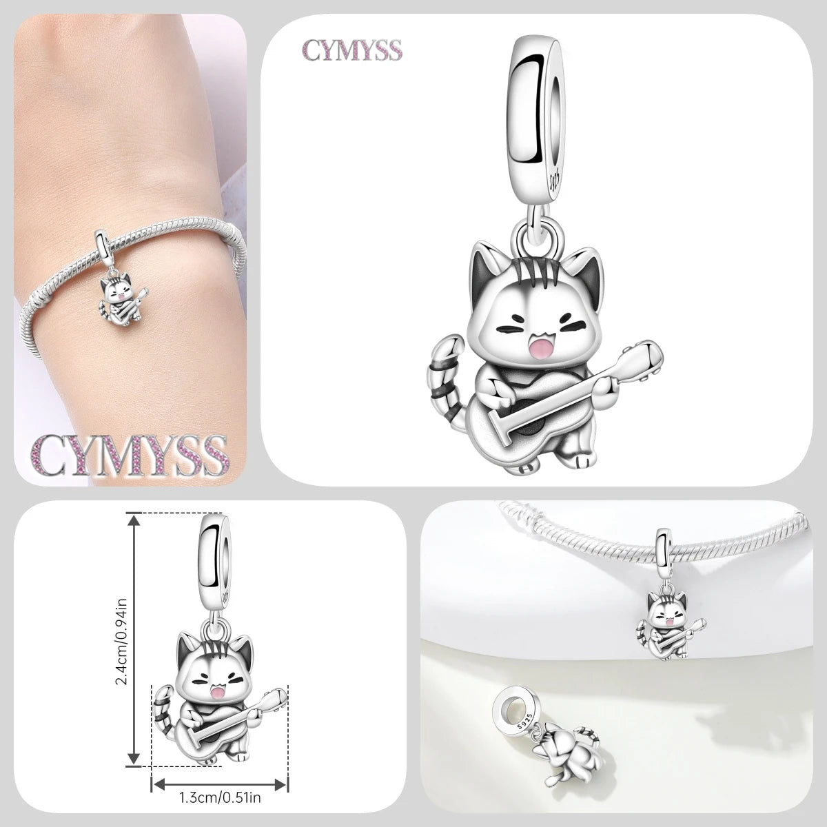 Hot Sale 925 Sterling Silver Dog & Cat Pet Charms | Cute Animal Pendant for Women Bracelet & Necklace DIY Jewelry Gift