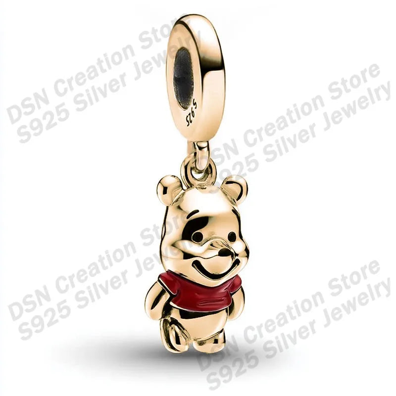 925 Sterling Silver Disney Charms | Stitch, Mickey & Cheshire Cat Beads for Original Bracelet Halloween Jewelry Gift